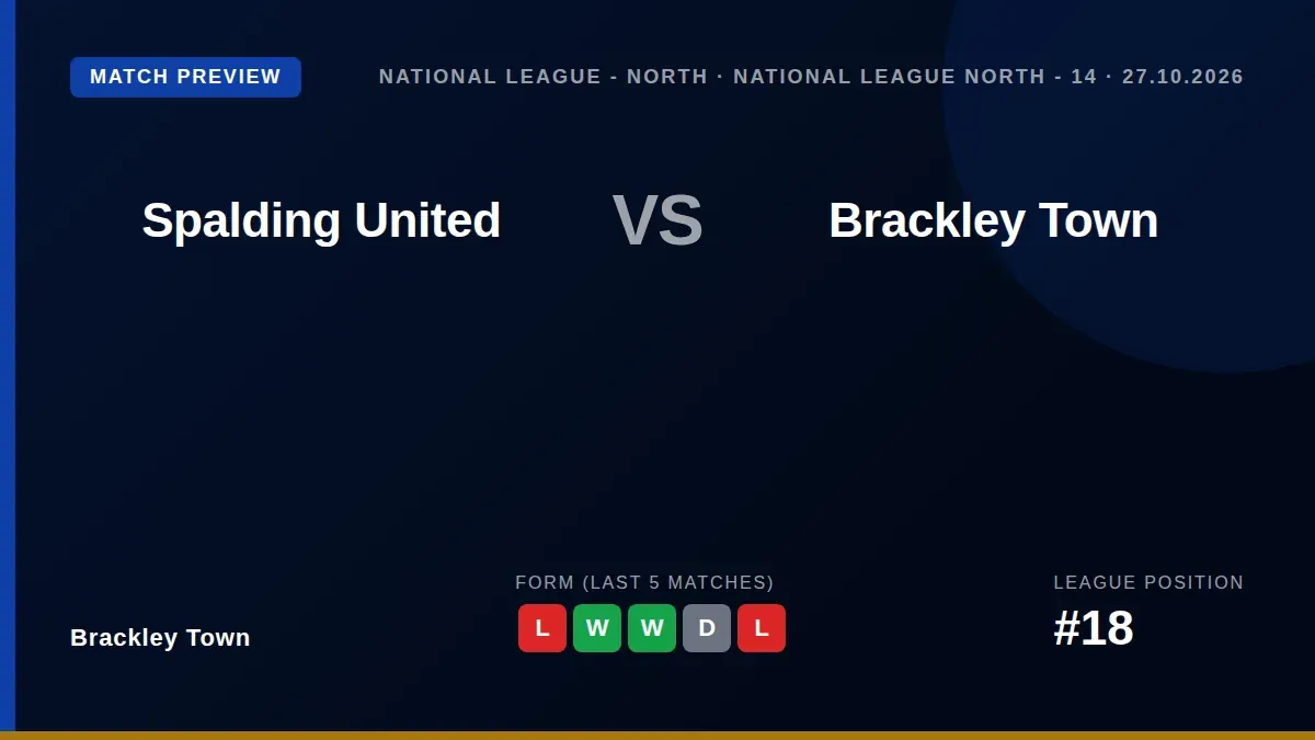 Brackley Town, 18th in the National League North, head to Spalding United on Tuesday looking to build on a recent win...