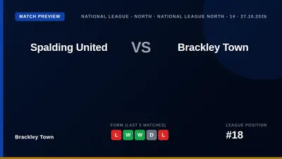 Brackley Town, 18th in the National League North, head to Spalding United on Tuesday looking to build on a recent win...